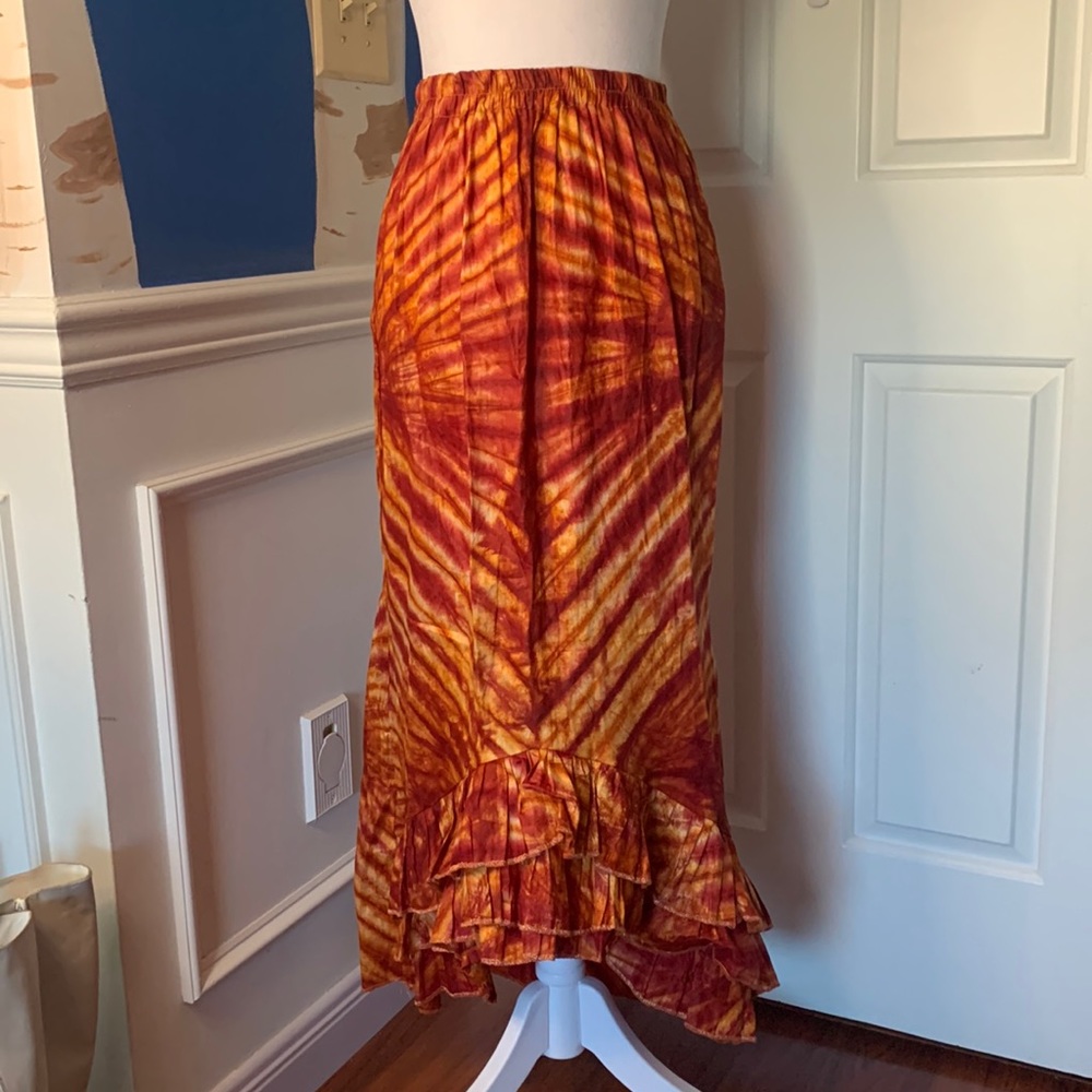 💗Homemade / handmade high-low skirt with tiers and ruffles (part of a two piece)